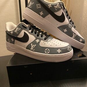 Custom make nike air force 1 (grey and black lvs)